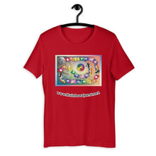 Load image into Gallery viewer, Rainbow Quest! game board Short-Sleeve Unisex T-Shirt - The Rainbow Quest! Treasure Chest