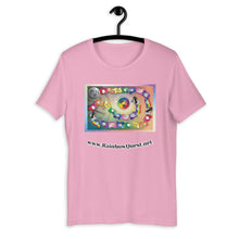 Load image into Gallery viewer, Rainbow Quest! game board Short-Sleeve Unisex T-Shirt - The Rainbow Quest! Treasure Chest
