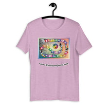 Load image into Gallery viewer, Rainbow Quest! game board Short-Sleeve Unisex T-Shirt - The Rainbow Quest! Treasure Chest