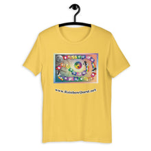 Load image into Gallery viewer, Rainbow Quest! game board Short-Sleeve Unisex T-Shirt - The Rainbow Quest! Treasure Chest
