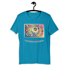Load image into Gallery viewer, Rainbow Quest! game board Short-Sleeve Unisex T-Shirt - The Rainbow Quest! Treasure Chest