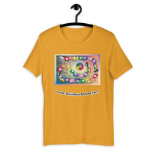 Load image into Gallery viewer, Rainbow Quest! game board Short-Sleeve Unisex T-Shirt - The Rainbow Quest! Treasure Chest