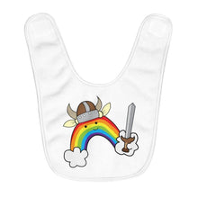 Load image into Gallery viewer, Baby Rainbow Viking Fleece Bib - The Rainbow Quest! Treasure Chest
