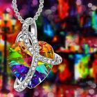 Rainbow Heart Austrian Crystal Necklace - The Rainbow Quest! Treasure Chest