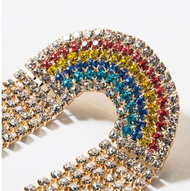 Rainbow Rhinestone Tassle Dangling Earrings - The Rainbow Quest! Treasure Chest
