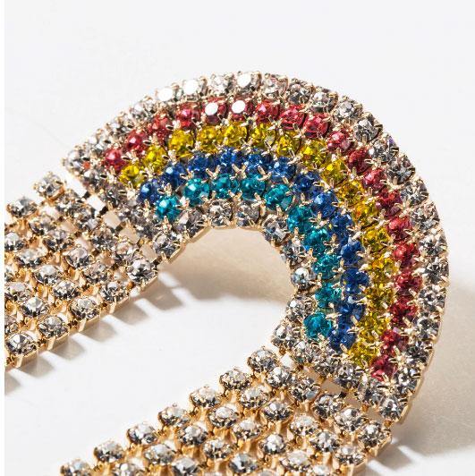 Rainbow Rhinestone Tassle Dangling Earrings - The Rainbow Quest! Treasure Chest