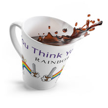 Load image into Gallery viewer, You Think You Know Me? is one of the favorite categories on the RBQ playing board!  This Latte Mug asks the BIG question that begs a conversation over coffee! Don&#39;t leave them wondering! BEGIN the conversation with PRIDE!
