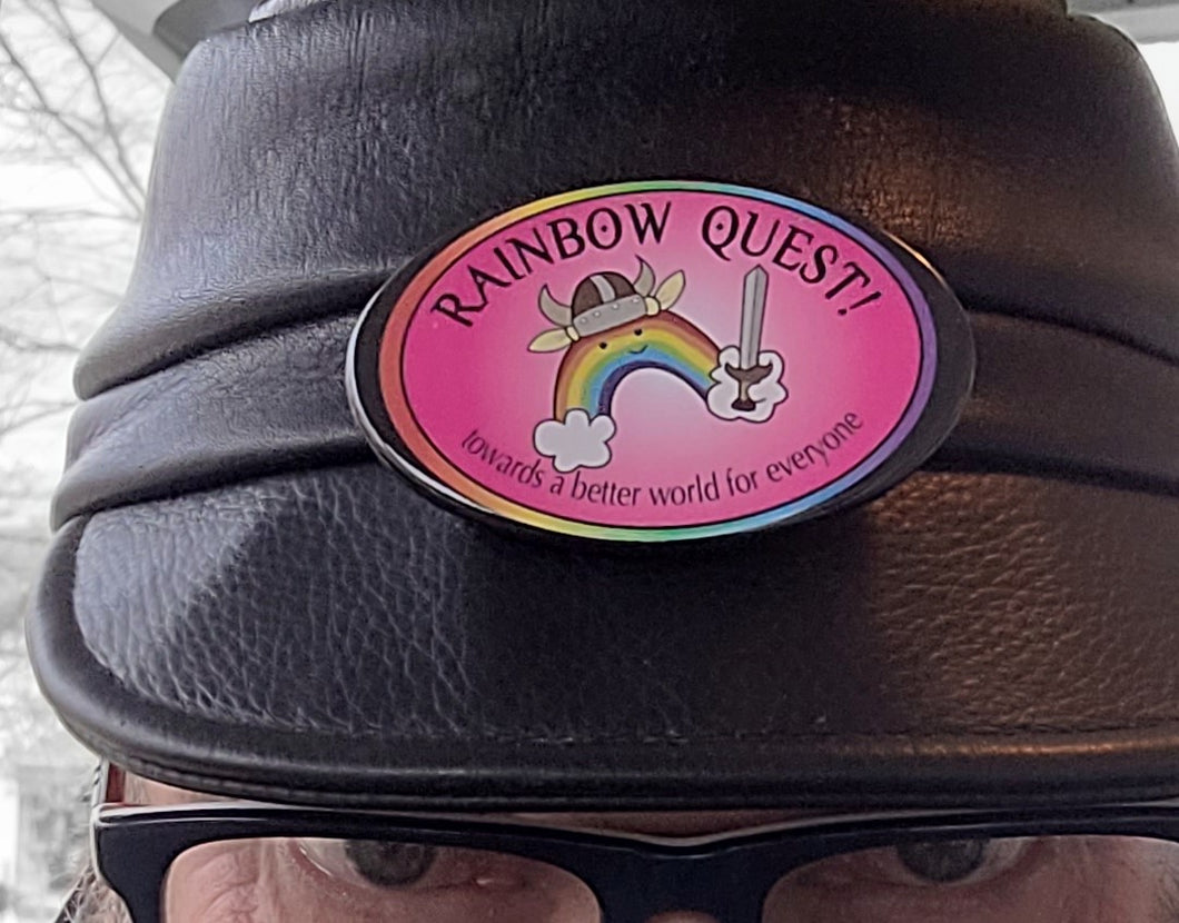 Rainbow Quest! oval pin
