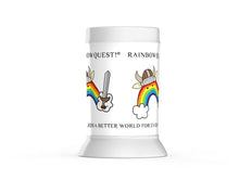 Load image into Gallery viewer, Pride-Size (16 oz) Ceramic Mug with Rainbow Viking - The Rainbow Quest! Treasure Chest
